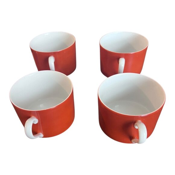 Vintage Lot of 4 Coffee, Tea Cups Rondelet Terra Cotta by FITZ & FLOYD 2 1/8" T - Picture 6 of 7